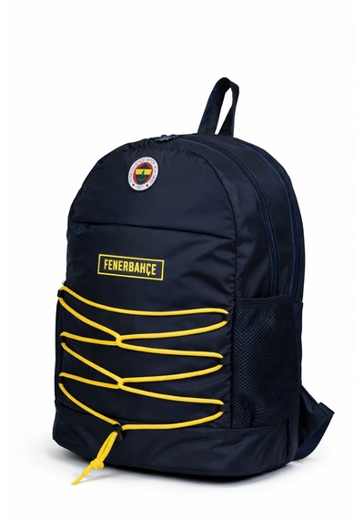 Fenerbahçe Lisanslı İpli Sırt Çantası - 3 Bölmeli Laptop Gözlü Sarı Lacivert Okul Çantası Çok Renkli