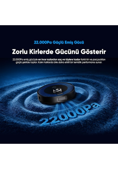 Şımart Katya O 22000PA Otomatik Mop Sistemi Ve Kıl Kesici Ana Fırça Akıllı Robot Süpürge