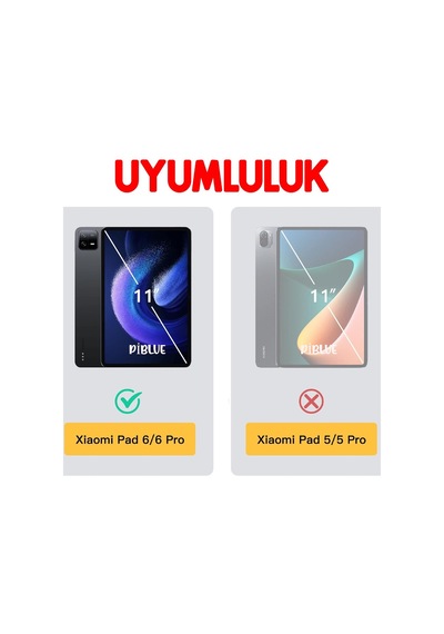 Xiaomi Pad 6 / 6 Pro 11 İnç Modeli İle Uyumlu 360 Dönerli Tablet Kılıfı 3lü Set Kapaklı Kılıf
