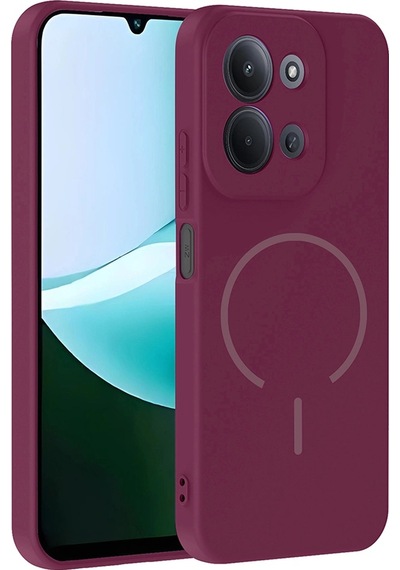 Xiaomi Redmi 15c Kılıf M-safe Şarj Özellikli Zore Meta Kapak Mürdüm