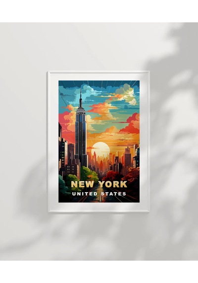 Çerçevesiz Poster Gün Batımında New York