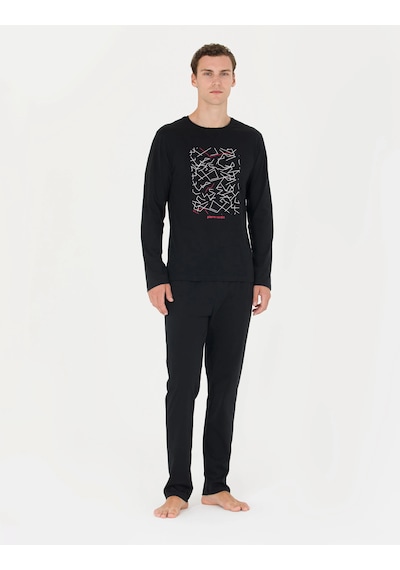 Pierre Cardin 6030 Uzun Kol Erkek Pijama Takımı V2 Siyah
