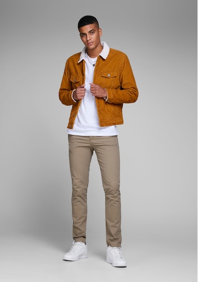 Jack & Jones Erkek Slim Fit Chino Pantolon - Marco Bowie 12150160 Beige Krem
