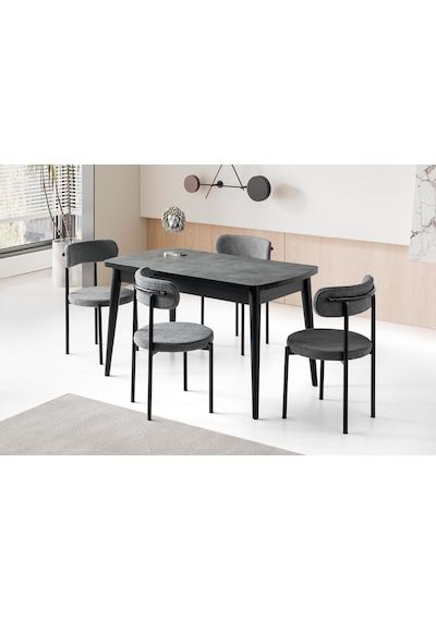 Alfa Mdf Açılır Mutfak Masa Sandalyeli Takım 75 130cm