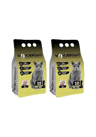 Çiçek Kokulu İnce Tane Topaklanan Kedi Kumu 10 Lt X 2 Adet Enerji Sınıfı A+++
