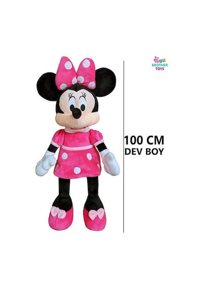 100 Cm. Dev Boy Mickey Minnie Mouse Peluş Oyuncak Fare Mini Miki Maus Pembe