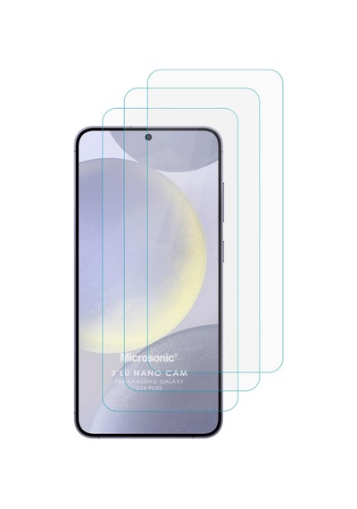Microsonic Samsung Galaxy Uyumlu S25 Plus Screen Protector Nano Glass Cam Ekran Koruyucu 3 Lü Paket