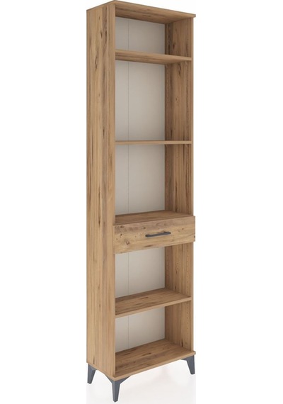 Arges Dolap 4 Raflı Tek Çekmeceli 60x30x221 Çam-çam Çam
