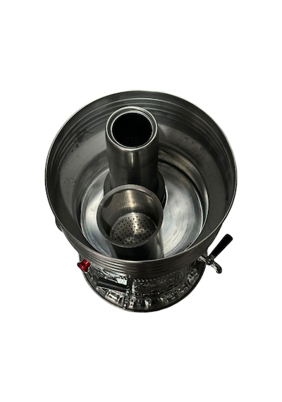 Odunlu Çift Musluklu Çelik Semaver 7 Lt -107