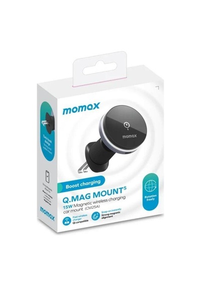 Q.mag Mount5 15w Magnetic Wireless Şarjlı Araç Telefon Tutucu Usb-c To Usb-c Cable Siyah