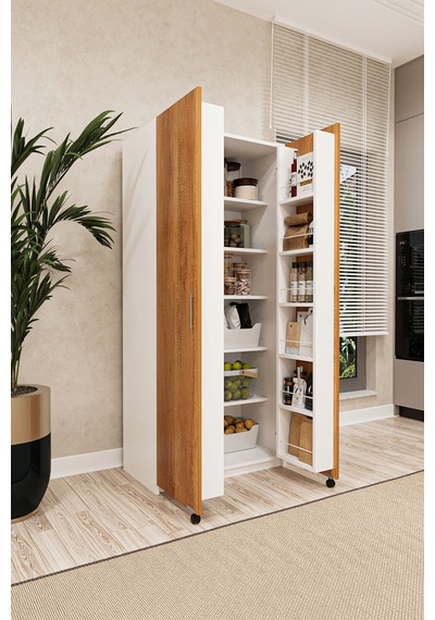 Asra Trend MK-05 %100 MDF 80x180 cm Çok Amaçlı Mutfak Kiler Dolabı Kapak İçi Raflı Erzak Dolabı Beyaz Petra Asra Trend MK-05 %100 MDF 80x180 cm Çok Amaçlı Mutfak Kiler Dolabı Kapak İçi Raflı Erzak Dolabı Beyaz Petra