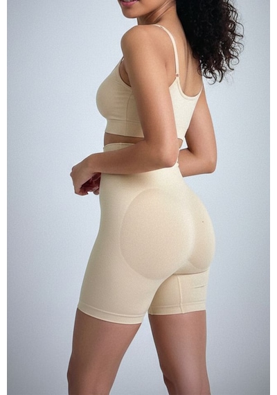 Fit Women Paçalı Korse Bel Ve Basen , Bel ı Kalça Yüksek Bel Korse 2050 Bej