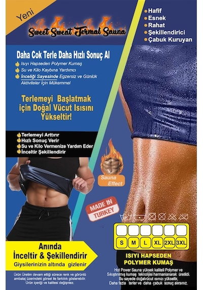 Sweet Sweat Pro Termal Sauna Extra Terletici Termal Atlet Unisex Siyah