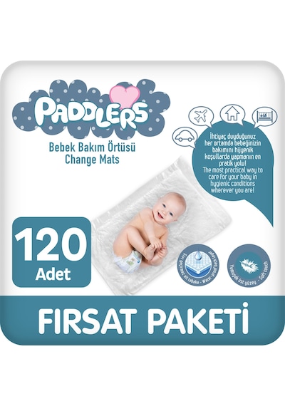 Bebek Bakım Örtüsü 60x60 cm  120 Adet (12 x10) -  Alt Açma Bezi,  Sıvı Geçirmez