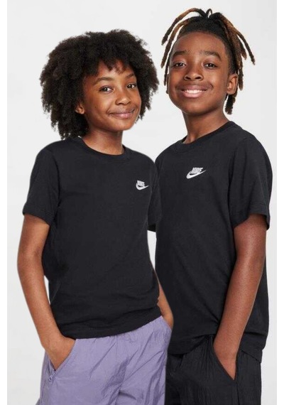 Nike Nsw Tee Futura Lbr Çocuk Spor Tişört Rahat Kesim Fz5177 Siyah-beyaz