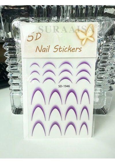 Ombre Efekt French Tırnak Sticker Lila Nail Art Sd-1946