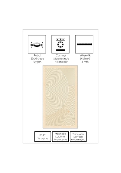 West Home Makinede Yıkanabilir Kaymaz Taban Leke Tutmaz Modern Bej Mutfak Halısı Salon Halısı Ve Yolluk Wh 581 Beige