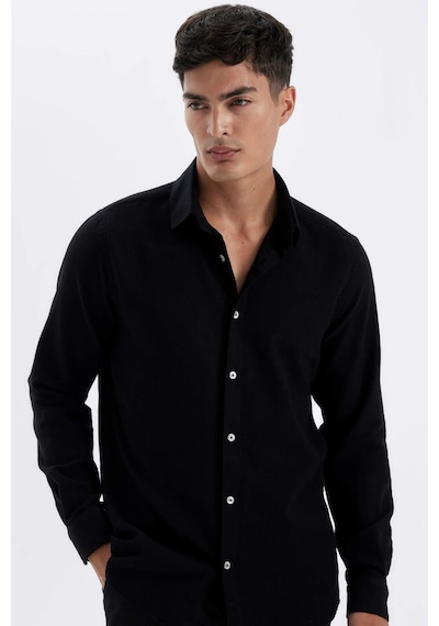 Defacto Siyah Modern Fit Modern Kesim Polo Yaka Düz Pamuklu Uzun Kollu Gömlek D1629AX24AUBK81 Siyah Defacto Siyah Modern Fit Modern Kesim Polo Yaka Düz Pamuklu Uzun Kollu Gömlek D1629AX24AUBK81 Siyah