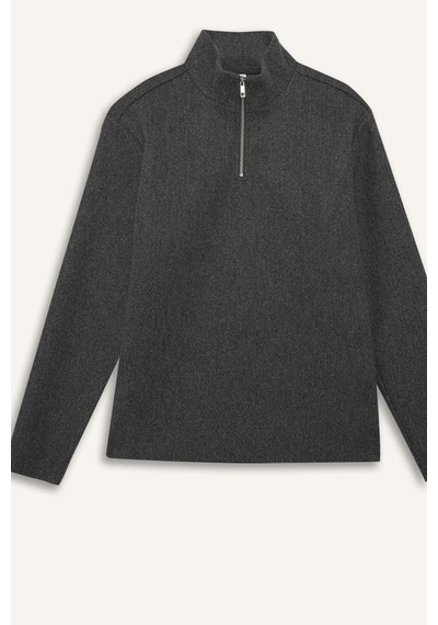 Defacto Regular Fit Yarım Fermuarlı Sweatshirt E9626ax25auar163 Antrasit-ar163