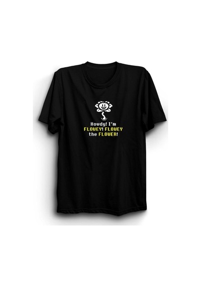 Oyun Undertale Flowey Şans Baskılı Tshirt Çok Renkli