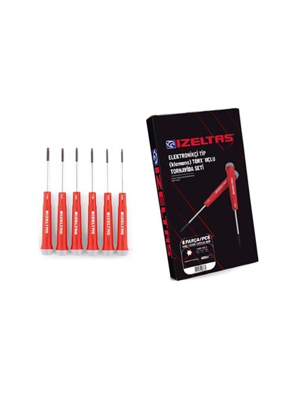 İzeltaş Elektronikçi Tip Klemens Torx Uçlu Tornavida Takımı 6 Parça 4530001006