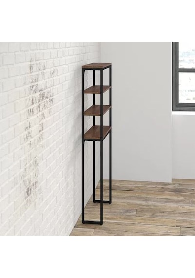 Banyo Rafı Ahşaplı Dekoratif 3 Katlı Banyo Dolabı Kahverengi