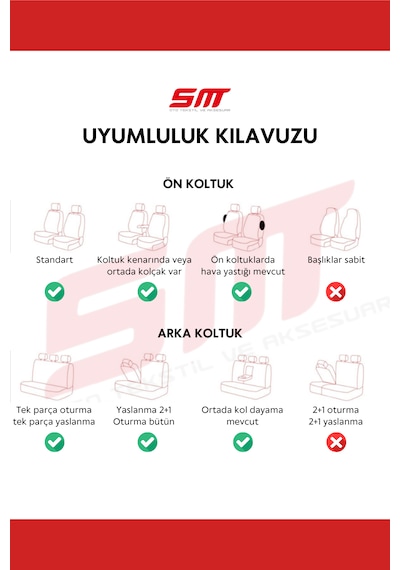Nemrut Serisi Lakost Kumaş Universal Oto Koltuk Kılıfı Tam Set Siyah