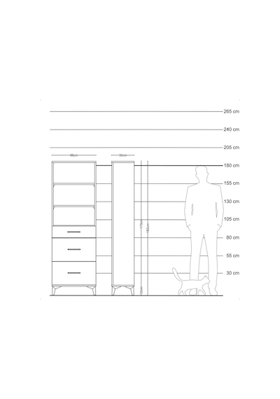 Arges Dolap 3 Raflı 3 Çekmeceli 88x30x182 Antrasit-antrasit Antrasit Arges Dolap 3 Raflı 3 Çekmeceli 88x30x182 Antrasit-antrasit Antrasit