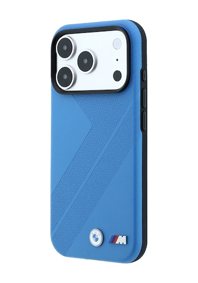 Apple Uyumlu iPhone 18 Pro Uyumlu Kılıf Bmw Lisanslı M-safe Özellikli M Logolu Lastik İzi Desenli Kapak Mavi