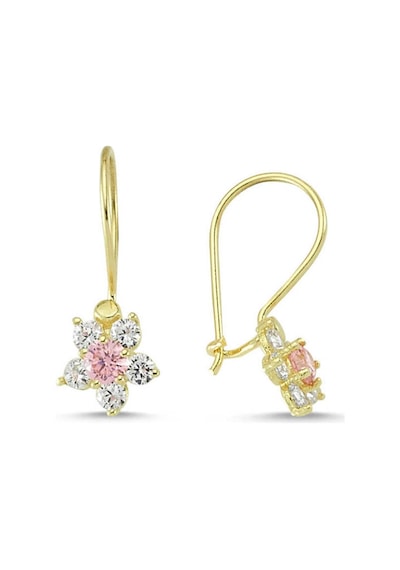 Sembolgold Altın Çocuk Küpe 14 Ayar Sallantılı Model Taşlı Sg42-70019