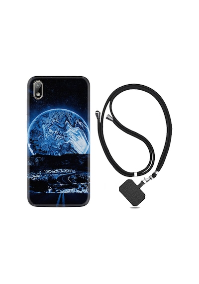 Huawei Y5 2019 Kılıf Boyun Askılı Mavi Gece 1605