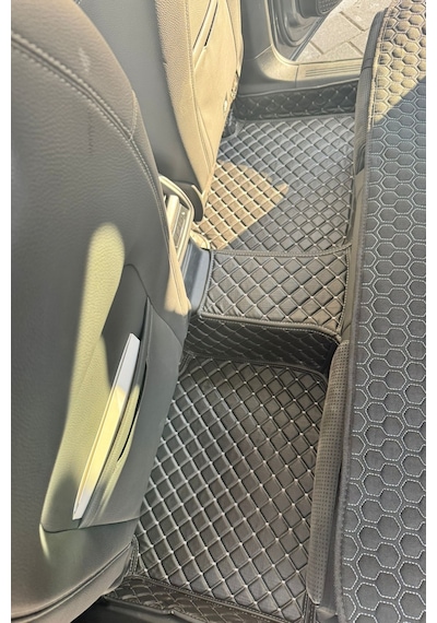 Honda Cıvıc Fd6 2007-2011 Siyah Üzeri Beyaz Dikiş 8d Diamond Premium Havuzlu Deri Oto Paspas