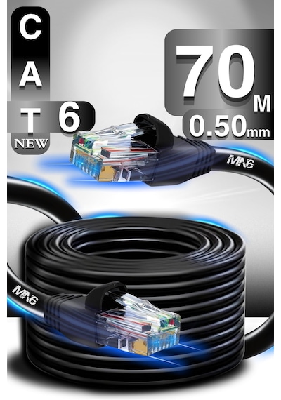 MN6 M106 70 metre ethernet kablo/UTP 0.50mm Cat6 Iki Kat Korumalı/iç Dış Mekan/70 Metre Cat6 kablo