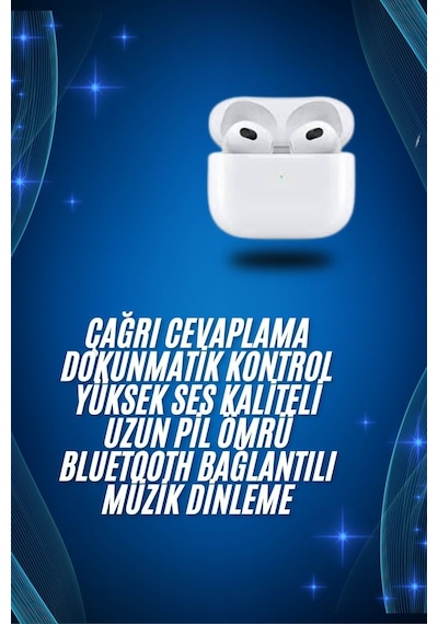 3.nesil İos Android Uyumlu Bluetooth 5.0 Beyaz Çağrı Cevaplama Yeni Nesil