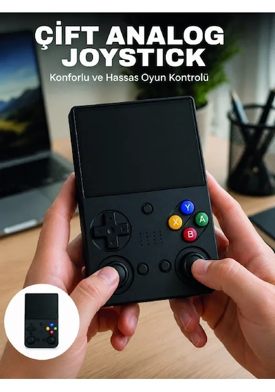 3.5 İnç Ips Ekran Retro Oyun Konsolu 64gb Dahili Hafıza Çift Og Joystick Taşınabilir El Konsolu Diğer