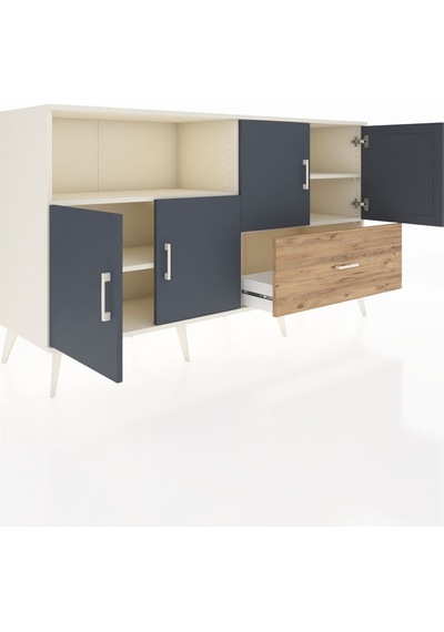 Hyperion Konsol 4 Raflı Tek Çekmeceli 4 Kapaklı 176x44x99 Aytaşı- Aytaşı-antrasit/çam Hyperion Konsol 4 Raflı Tek Çekmeceli 4 Kapaklı 176x44x99 Aytaşı- Aytaşı-antrasit/çam