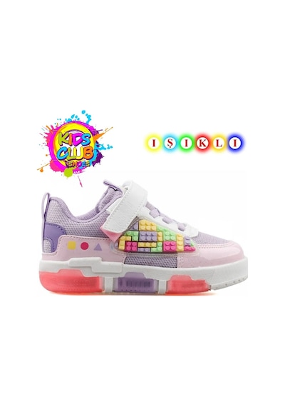 Cool Legos Işıklı Ortopedik Taban Unisex Çocuk Spor Ayakkabı Mor