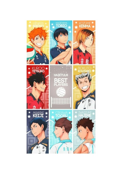 Anime-haikyuu Desenli 9 Lu Fotokart Seti