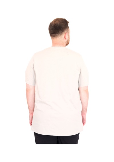 Mode Xl Büyük Beden Erkek T-shirt Bisiklet Yaka Basic U25162 Gri Gri