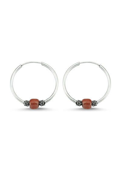 Takı Dükkanı Boncuklu Gümüş Halka Küpe 10 mm wsk09-10