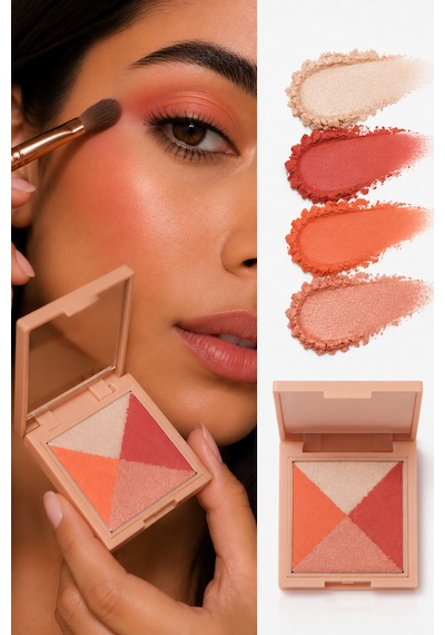 4'lü Toz Far Coral Reef 02 Mat & Işıltılı Talc Free Hyalüronik Asit & E Vitamini / My Joy Eyeshadow Quad Çok Renkli