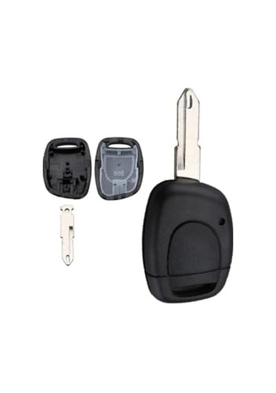Autohan Keys Clio Ve Kangoo İçin Anahtar Kumanda Kabı, Siyah, Plastik, Tek Butonlu, Araç Anahtarı Muhafaza