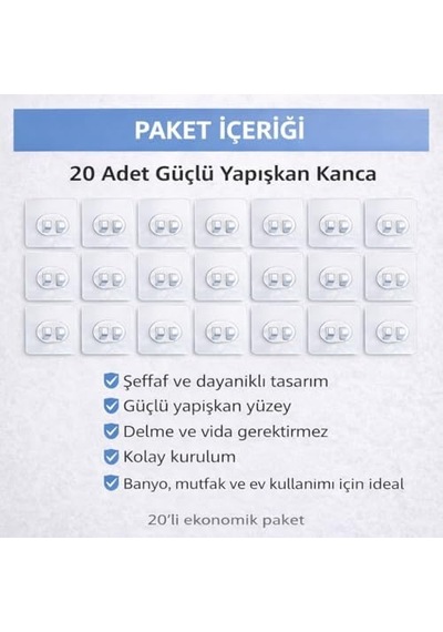 Sogud Kendinden Yapışkanlı Askı 20&apos Li Set Güçlü Vakum Duvar Askısı, Su Geçirmez Banyo & Mutfak Askılığı, Delme Gerektirmeyen Raf Ve Havlu Askısı, Fayans Cam İçin Şeffaf Yapışkan Askı Diğer Sogud Kendinden Yapışkanlı Askı 20&apos Li Set Güçlü Vakum Duvar Askısı, Su Geçirmez Banyo & Mutfak Askılığı, Delme Gerektirmeyen Raf Ve Havlu Askısı, Fayans Cam İçin Şeffaf Yapışkan Askı Diğer