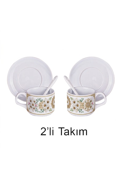 Papatya Fincan Seti 2'li Beyaz