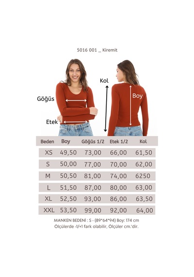 V Yaka Slim Fit Tişört-kiremit Kiremit