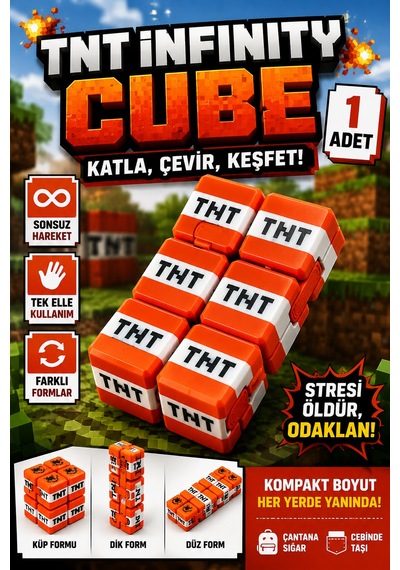 Tnt Infinity Cube Sonsuz Küp Hareketli Stres Küpü Katlanabilir Fidget Oyuncak 1 Adet Kırmızı Tr