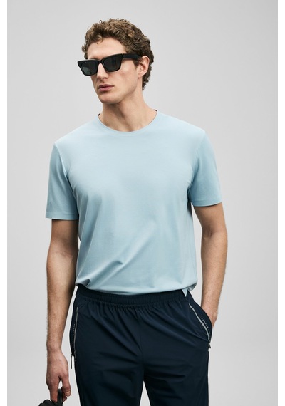 Lufian Finto Modern Grafik Erkek T-shirt 111020323 Açık Mavi