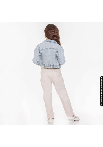XO Kids Kız Beli Büzgülü Pantolon 4-8 Yaş 54713 Kpnt09079 Krem 001