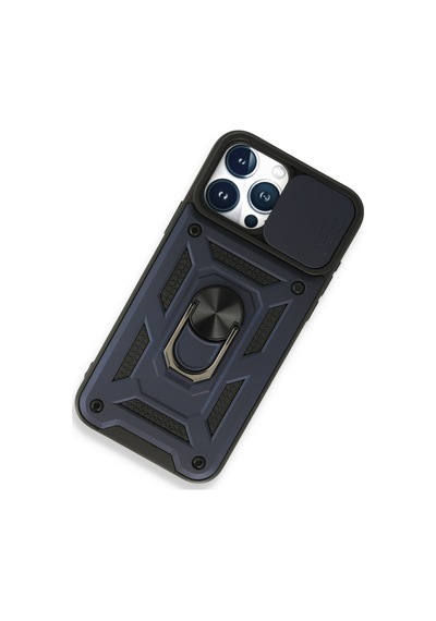 Apple iPhone Uyumlu 15 Pro  - Kılıf Pars Lens Yüzüklü Silikon  - Lacivert