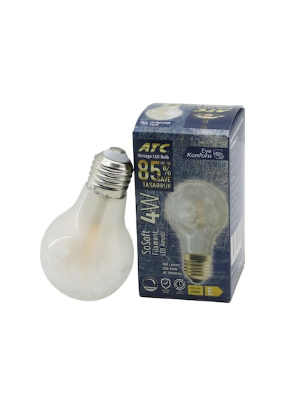 Atc-a60-ss Vintage Sosoft Filament 4w Led Ampul Lamba E27 Kırılmaz Plastik Cam 400 Lümen 2200k 2